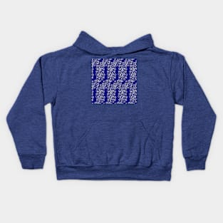 Blue background with white swirls. Kids Hoodie